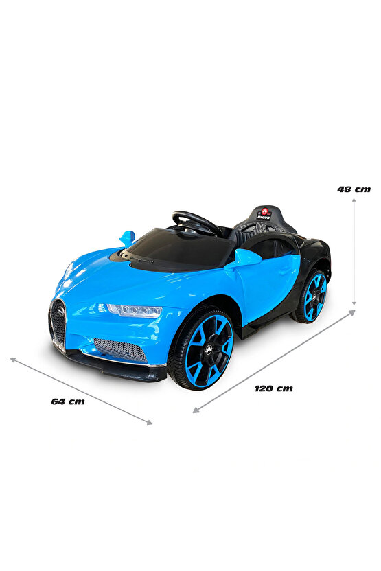 Bravo GT Mavi Uzaktan Kumandalı 4X2 12 Volt Akülü Araba - RC Bugatti Akülü Araba