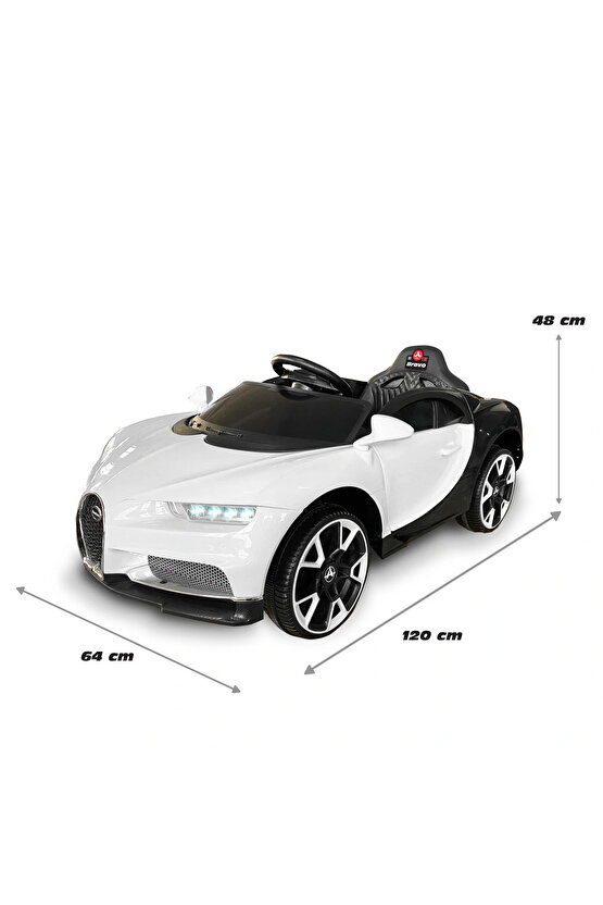 Bravo GT Beyaz Uzaktan Kumandalı 4X2 12 Volt Akülü Araba - RC Bugatti Akülü Araba