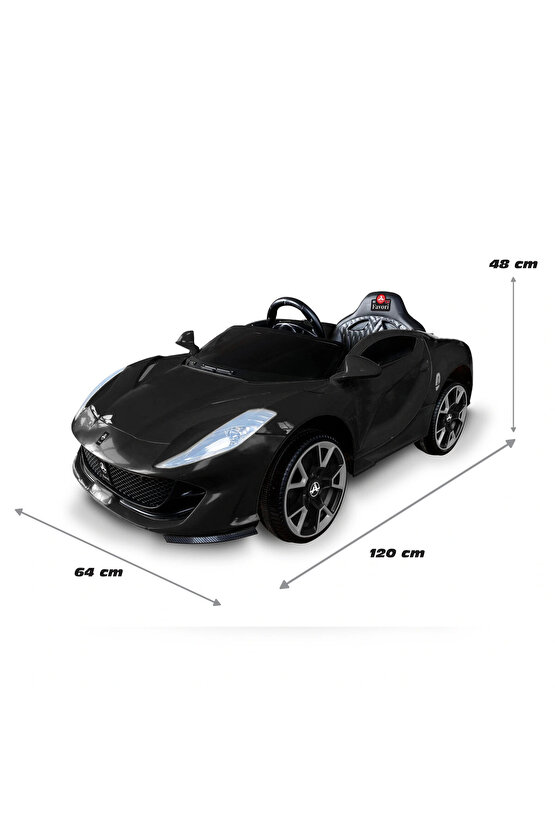 Favori GT Siyah Uzaktan Kumandalı 4X2 12 Volt Akülü Araba - RC Ferrari Akülü Araba