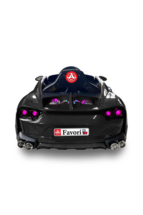 Favori GT Siyah Uzaktan Kumandalı 4X2 12 Volt Akülü Araba - RC Ferrari Akülü Araba