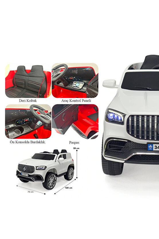 Miracle GT Beyaz Uzaktan Kumandalı 4X2 12 Volt Akülü Araba - RC Mercedes Akülü Araba