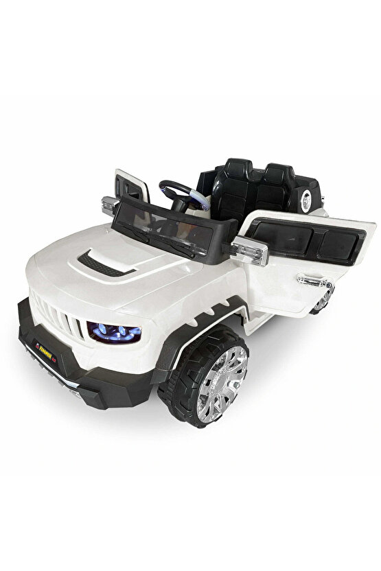 Fenomen Beyaz Uzaktan Kumandalı 4X4 12 Volt Çift Kişilik Akülü Araba - RC Jeep 4x4 Akülü Araba