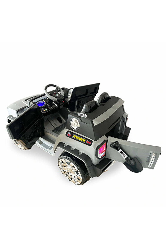 Fenomen Gri Uzaktan Kumandalı 4X4 12 Volt Çift Kişilik Akülü Araba - RC Jeep 4x4 Akülü Araba