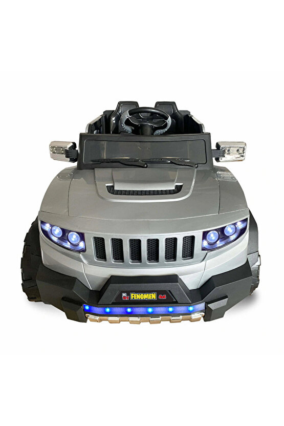 Fenomen Gri Uzaktan Kumandalı 4X4 12 Volt Çift Kişilik Akülü Araba - RC Jeep 4x4 Akülü Araba