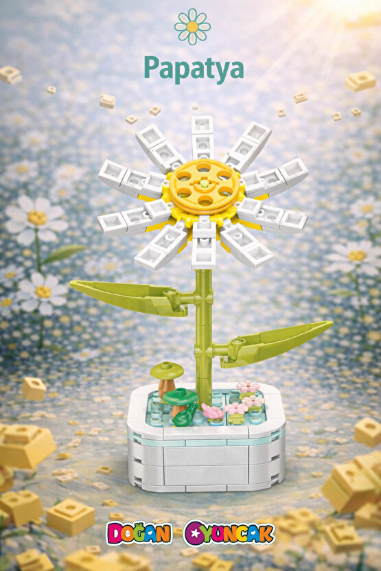 Mikro Blok Papatya Çiçek Lego - Lego Setleri Mini Lego - Çiçek Lego - Blossom Çiçek Lego