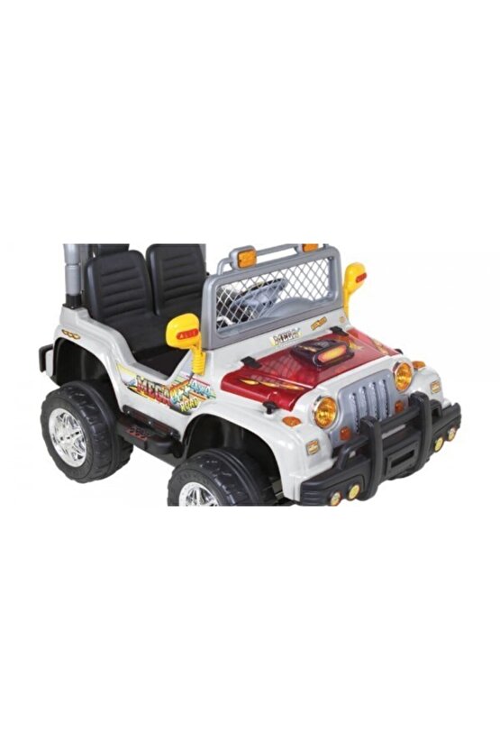Akülü Çocuk Arabası Aliş 504k Kumandalı Mega Jeep 2 Kişilik Siyah