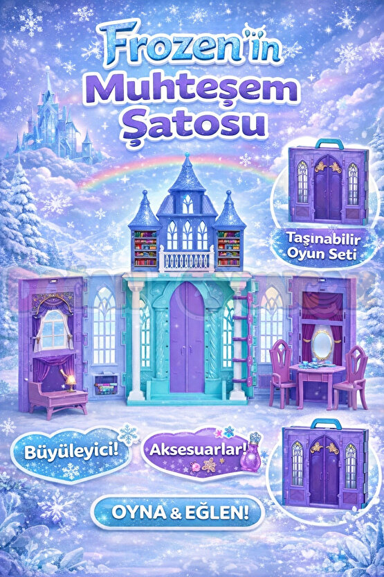 Frozennin Muhteşem Şatosu - Ev Oyuncak - Frozen Tatil Ev Seti - Frozen Ev Seti - Karlar Ülkesi Şato