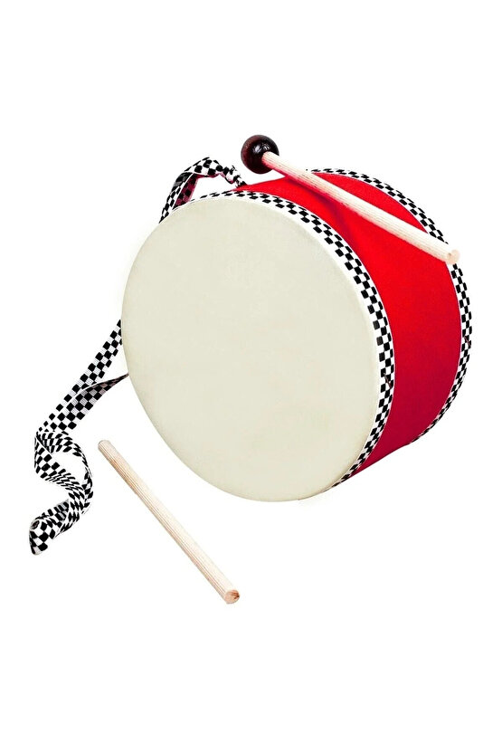 Çocuk Davulu Hayvan Derili 18 Cm Tokmak+Çubuk