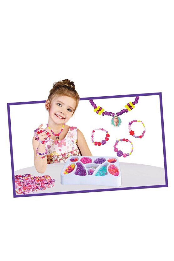 Barbie Çantalı Takı Seti - Dede Takı Seti - Boncuk Kolye Seti - Barbie Oyuncakları
