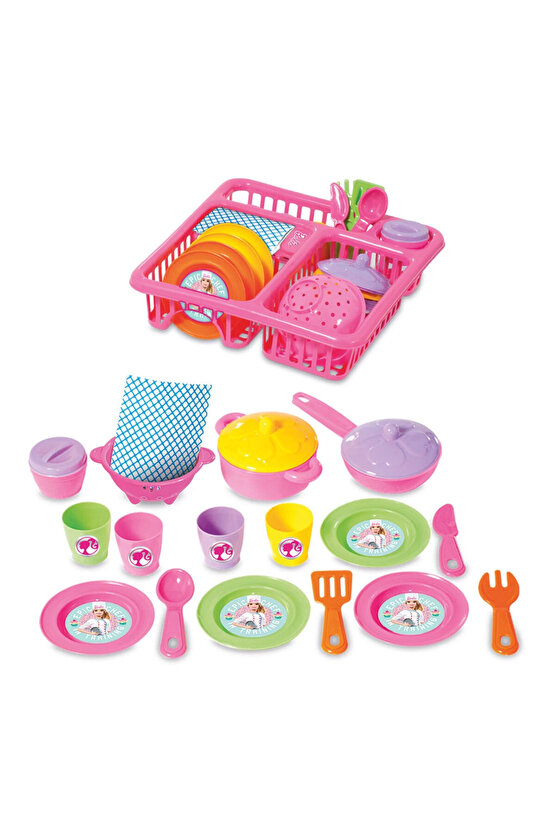 Barbie Bulaşıklık - Mutfak Setleri - Ev Oyuncak Setleri - Bulaşık Seti - Barbie Bulaşık Seti