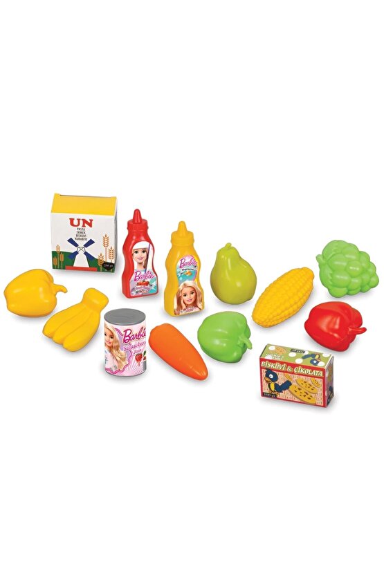Barbie Küçük Market Sepeti - Mutfak Setleri - Meyve Seti - Sebze Seti