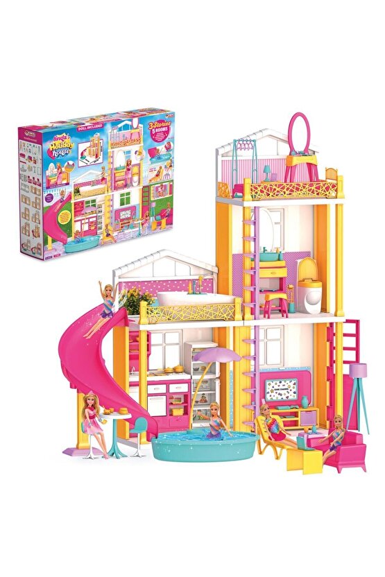 Lindanın Tatil Evi - Ev Oyuncak - Lindanın Tatil Ev Seti - Barbie Ev Seti - Rüya Evi - Oyun Evi
