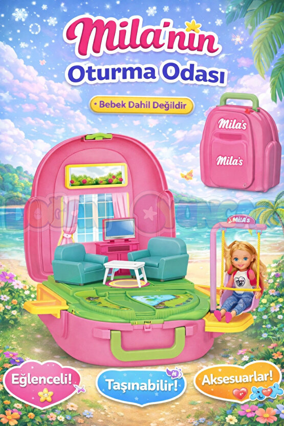 Milanın Oturma Odası Sırt Çantası - Oturma Odası Oyuncak - Oturma Odası Seti - Oturma Odası