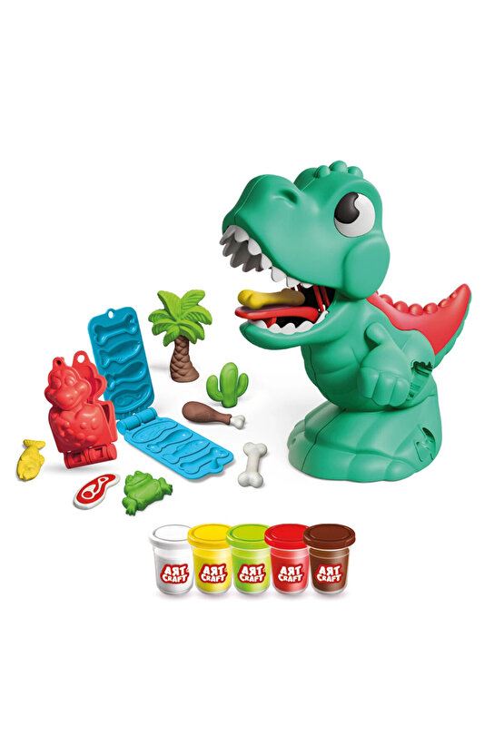 Dinozor Oyun Hamur Seti (280 Gr.) - Oyun Hamuru Seti - Hamur Setleri - Hamur Kalıpları - Dino Hamur