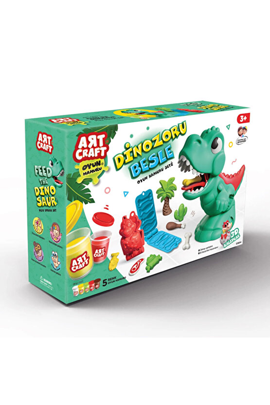 Dinozor Oyun Hamur Seti (280 Gr.) - Oyun Hamuru Seti - Hamur Setleri - Hamur Kalıpları - Dino Hamur