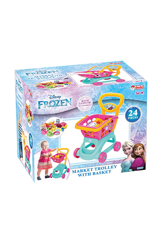 Dede Frozen Sepetli Oyuncak Market Arabası 24 Parça Aksesuarlı