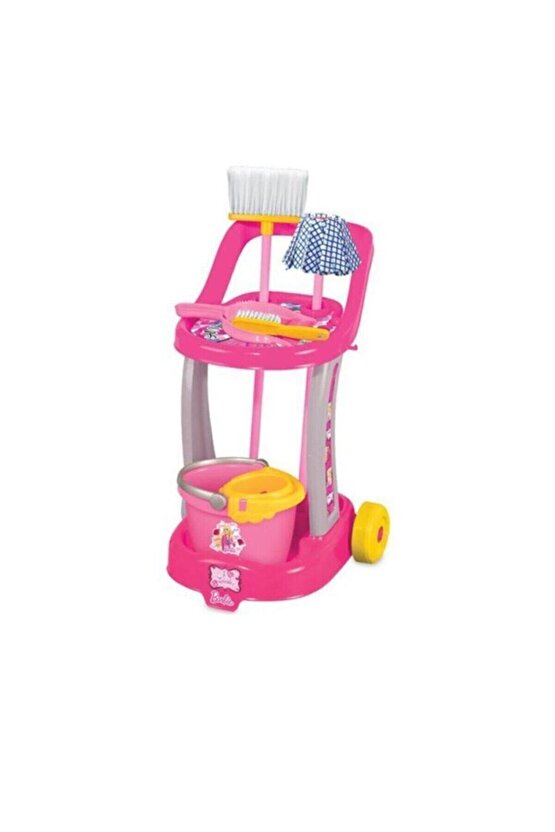 Barbie Oyuncak Temizlik Arabası + Barbie Oyuncak Ütü Masası Eğitici Oyuncak Set