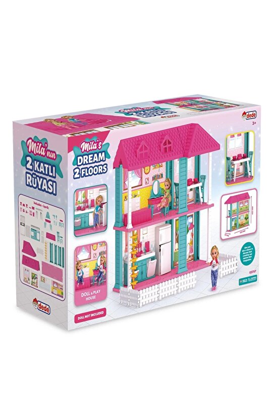 Milanın 2 Katlı Rüya Evi - Ev Oyuncak - Milanın Miami Ev Seti - Barbie Ev Seti - Oyun Evi