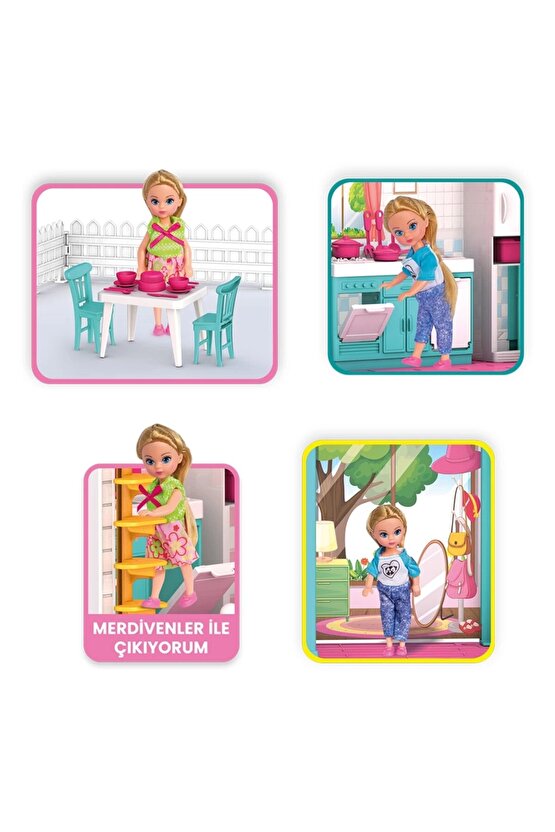 Milanın 2 Katlı Rüya Evi - Ev Oyuncak - Milanın Miami Ev Seti - Barbie Ev Seti - Oyun Evi