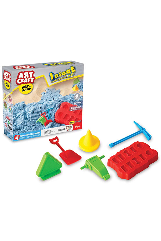 Artsand Inşaat Kum Seti (500 Gr.) - Art Craft Kinetik Kum Seti - Oyun Kumu - Art Sand Kumu