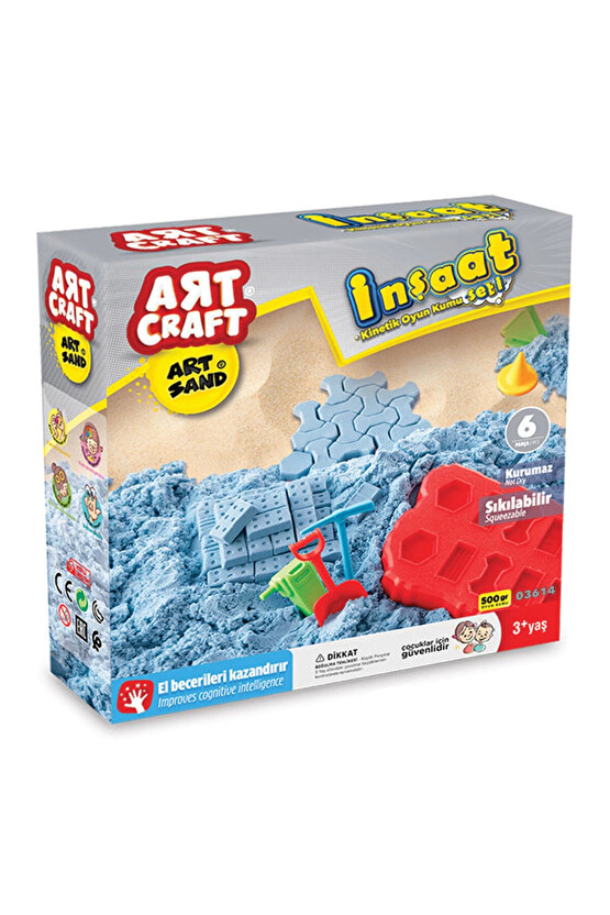 Artsand Inşaat Kum Seti (500 Gr.) - Art Craft Kinetik Kum Seti - Oyun Kumu - Art Sand Kumu