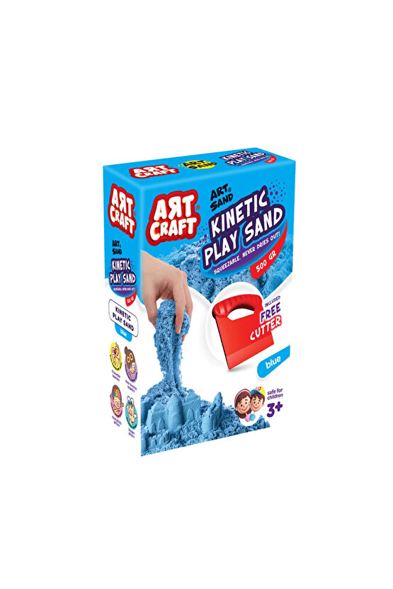 Aksesuarlı Mavi Kinetik Oyun Kumu (1000 Gr.) - Art Craft Kinetik Kum Seti - Art Sand Kumu