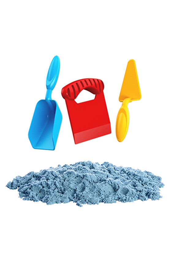 Aksesuarlı Mavi Kinetik Oyun Kumu (500 Gr.) - Art Craft Kinetik Kum Seti - Oyun Kumu - Art Sand Kumu