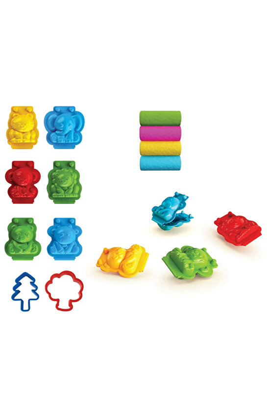 3d Hayvanlar Hamur Seti (200 Gr.) - Oyun Hamuru Seti - Hamur Setleri - Hamur Kalıpları
