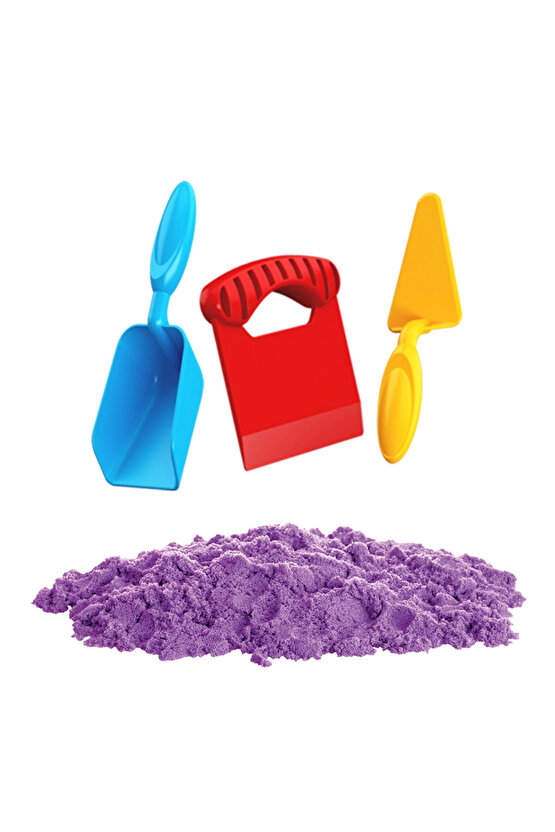 Aksesuarlı Mor Kinetik Oyun Kumu (1000 Gr.) - Art Craft Kinetik Kum Seti - Oyun Kumu - Art Sand Kumu