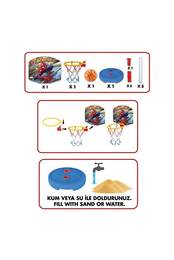 Spiderman Küçük Ayaklı Basket Potası Seti - Spor Oyuncakları - Basketbol Oyuncakları - Basket Seti
