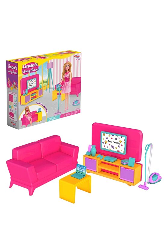 Lindanın Oturma Odası - Oturma Odası Oyuncak - Oturma Odası Seti - Barbie Oturma Odası