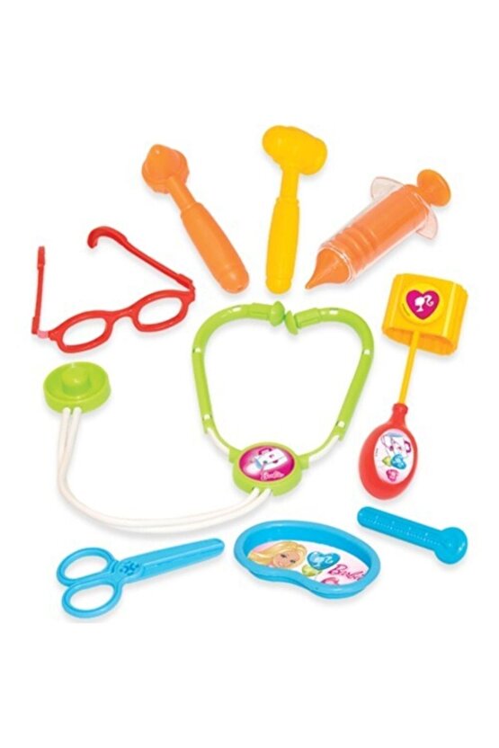 Barbie Doktor Set Bavulum 9 Parça Çek Çek Bavul Doktor Seti