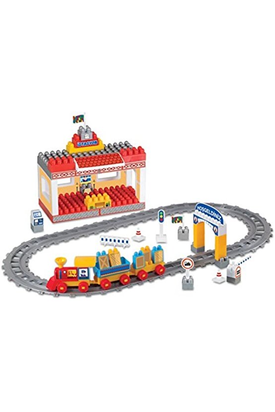 Raylı Tren Seti 65 Parça Yapı Oyuncak Bloks Set