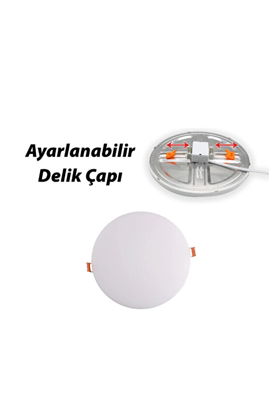 24 Watt Delik Çapı Ayarlanabilir Sıvaaltı 6500K Beyaz Işık Led Panel, Çok Kaliteli Led Spot Lamba