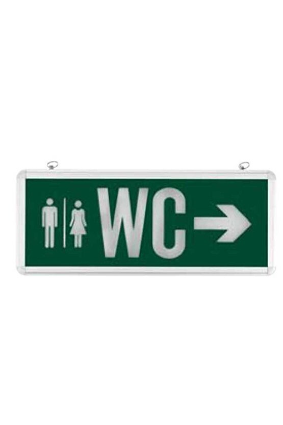 3 Watt LEDli WC Tuvalet Levhası, WC Yol Gösterici, Kesintide 2 Saat Şarjlı (Sağ - Sol Çift Yönlü)