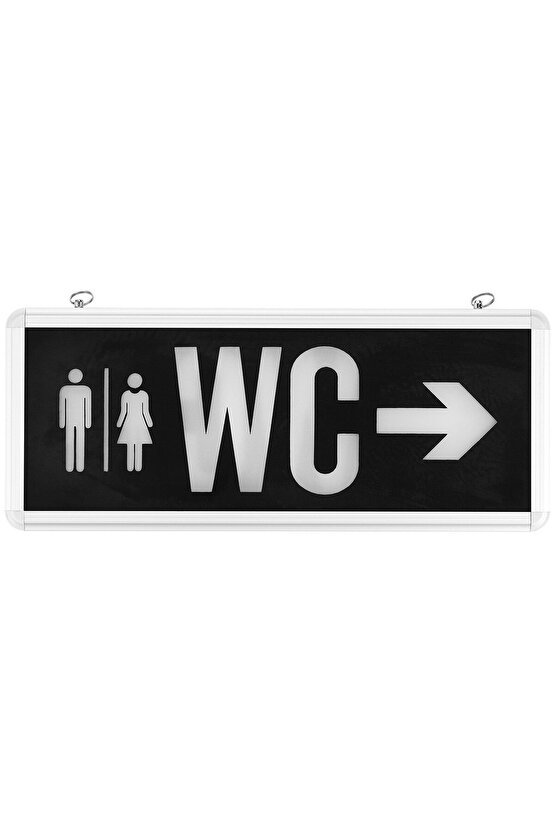 3 Watt LEDli WC Tuvalet Levhası, WC Yol Gösterici, Kesintide 2 Saat Şarjlı (Sağ - Sol Çift Yönlü)
