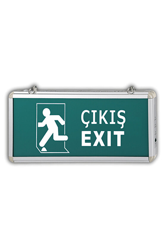 Acil Çıkış Levhası, 3 Watt Ledli EXIT, 3 Saat Şarjlı, Elektrikle Çalışır, Çift Yönlü Çıkış Levhası