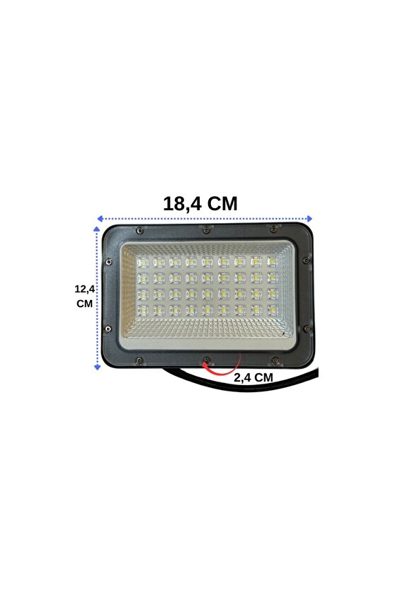 Elektrikle Çalışır, 50 Watt BEYAZ Işık İç ve Dış Mekan Slim Led Projektör, Yağmurdan Etkilenmez