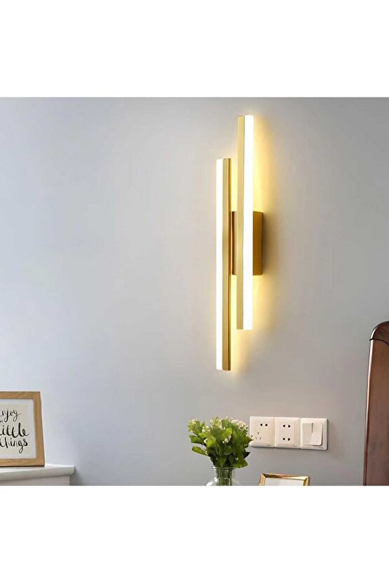 2 ADET Elektrikle Çalışır, 12 Watt , 3000 Kelvin Gün Işığı Led Aplik, İç Merkan Led Duvar Armatürü