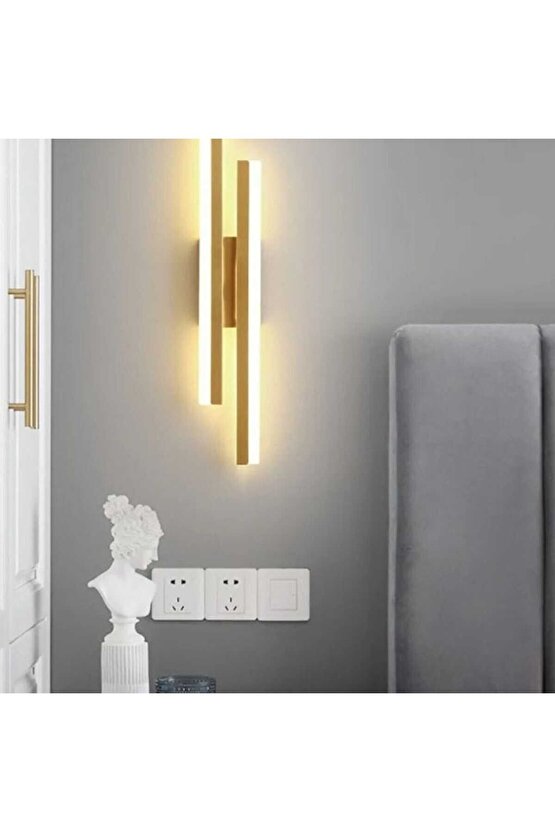 2 ADET Elektrikle Çalışır, 12 Watt , 3000 Kelvin Gün Işığı Led Aplik, İç Merkan Led Duvar Armatürü