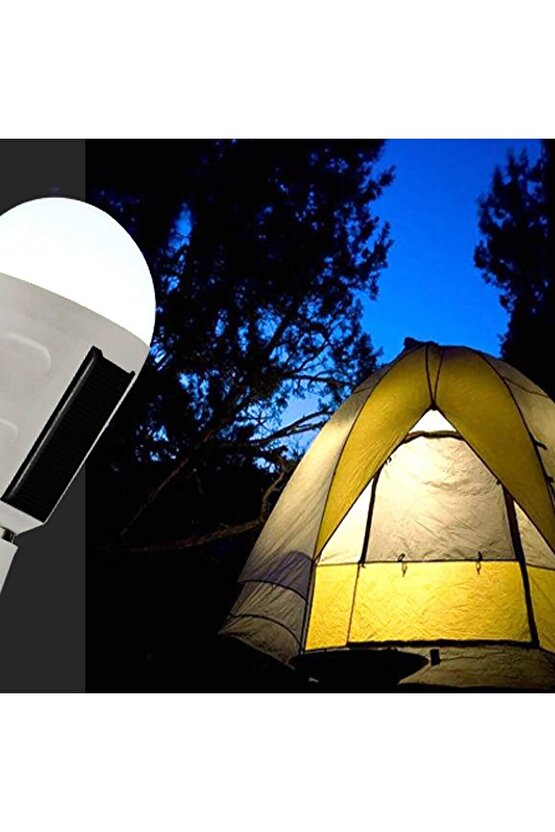 7 Watt güneş Enerjili - Şarjlı E27 Duy Led Ampul, Çok Kaliteli Solar, Güneş Enerjili Led Ampul
