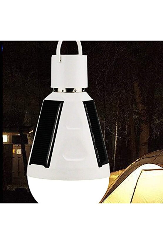7 Watt güneş Enerjili - Şarjlı E27 Duy Led Ampul, Çok Kaliteli Solar, Güneş Enerjili Led Ampul