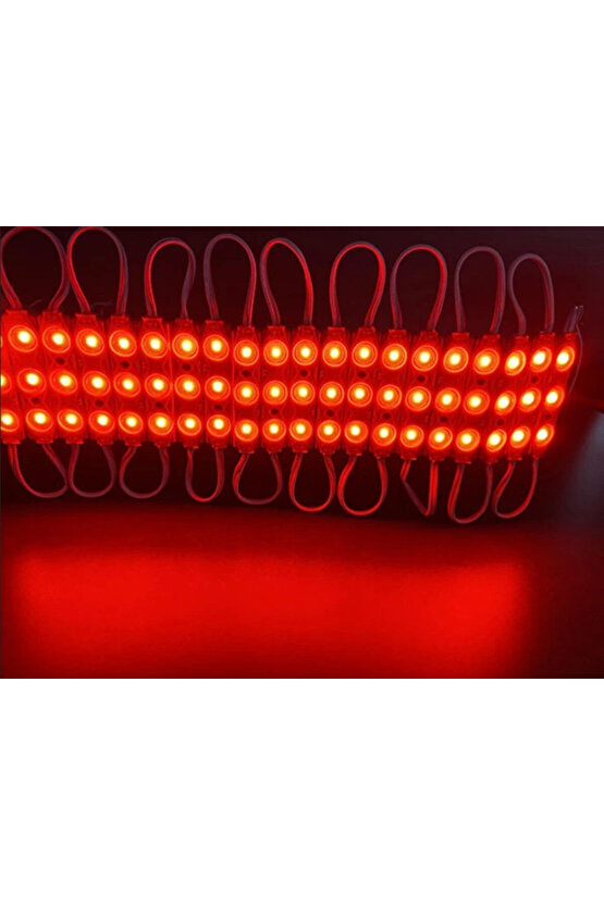 20 Adet 5 Watt Kırmızı Işık IP65 Modül Led, 10 Adet Magnetli, Çok Kaliteli Kırmızı Işık Modül Led