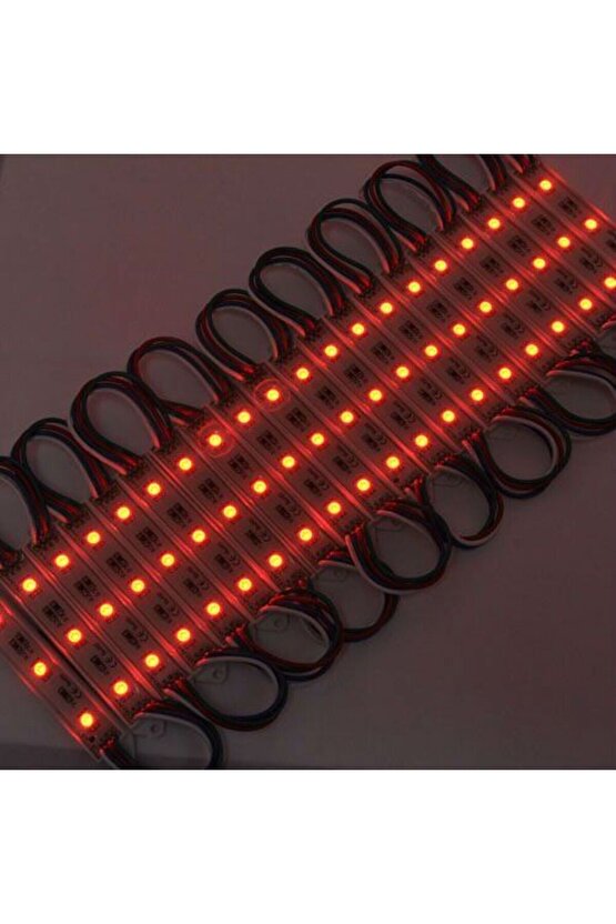 20 Adet 5 Watt Kırmızı Işık IP65 Modül Led, 10 Adet Magnetli, Çok Kaliteli Kırmızı Işık Modül Led
