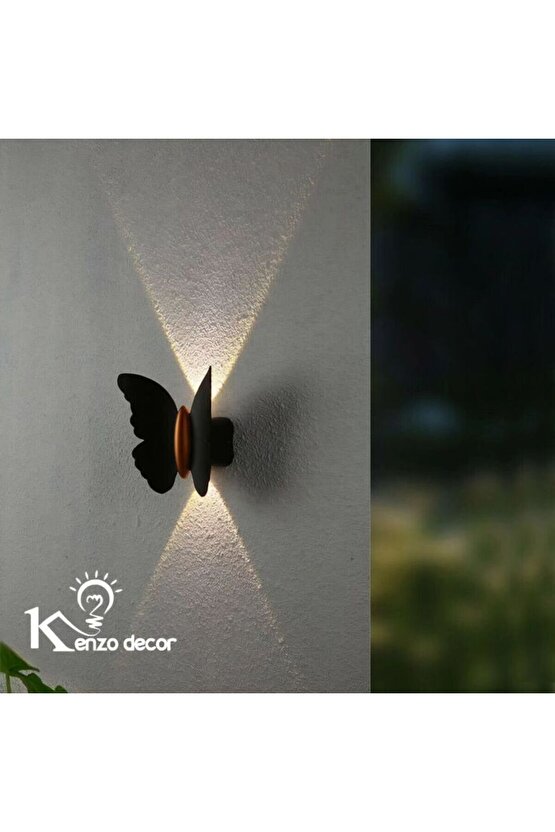 Elektrikle Çalışır, 6 Watt GÜN IŞIĞI Ledli Kelebek Duvar Aplik İç ve Dış Mekan IP65 Led Duvar Aplik