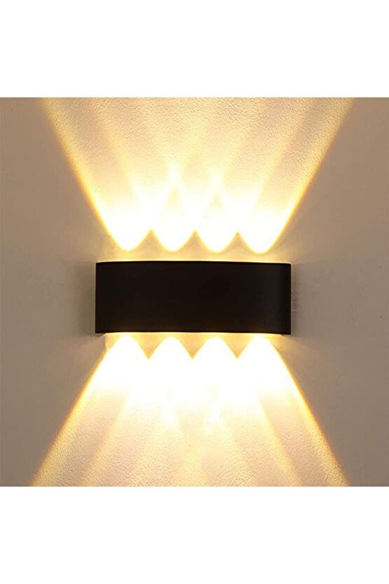 15 Watt, Amber Işık Ledli, Çok Kaliteli İç ve Dış Mekan Aydınlatma Armatürü, Led Bahçe Duvar Apliği