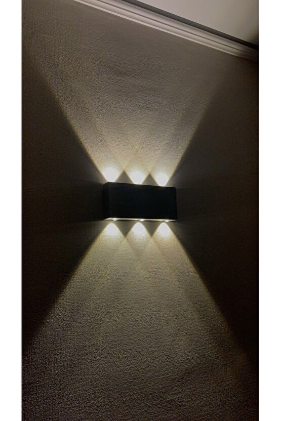 Elektrikle Çalışır, 12 Watt 3000 Kelvin Ledli, İç ve Dış Mekan Aplik, Yüksek Işık Güçlü Led Aplik