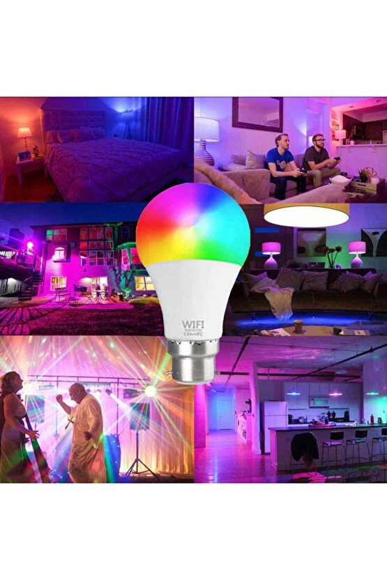 5 Adet Kumandalı, 20 Farklı Işık Renkli, Çakar Modlu Akıllı Led Ampul, Çok Kaliteli RGB E-27 Ampul