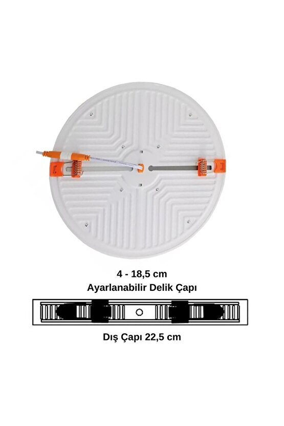 36 Watt, Beyaz Işık, Delik Çapına Ayarlanabilir Modern Tavan Armatürü, Çok Kaliteli Tavan Apliği