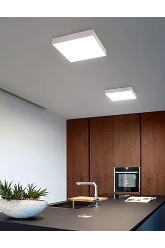 Kare Metal Beyaz Kasa, Beyaz Işık Ultra Kaliteli Sıva Üstü Led Tavan Armatürü, Sıva Üstü Led Panel